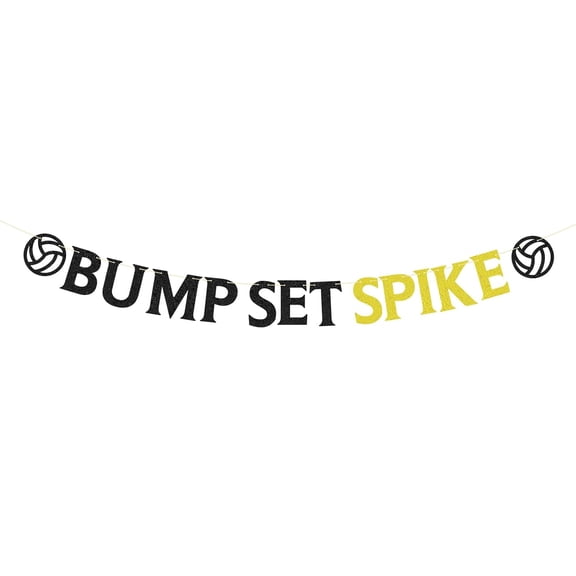 Volleyball Party Decorations Banner, Bump Set Spike Banner, Volleyball Party Banner for Birthday Baby Shower Sports Party Supplies