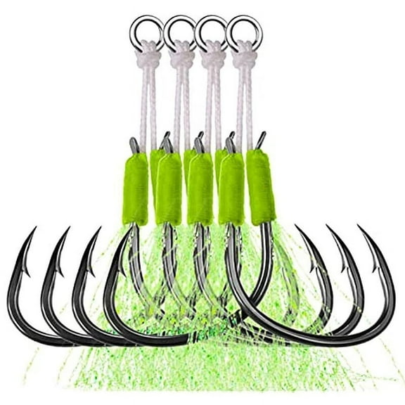 10Pairs Fishing Saltwater Double Assist Jigging Hook Butterfly Jig Fishing Hooks