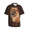 thumbnail image 2 of Springer Spaniel Dog With Vintage American Flag Men's 3d Print Casual Button Down Shirts, Novelty Hawaiian Short Sleeves S, 2 of 8