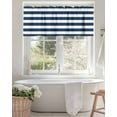 thumbnail image 4 of Navy Blue White Stripes Simple Valances for Windows Geometric Valance Rod Pocket Light Filtering Short Window Treatments Curtains for Kitchen Bathroom Living Room Bedroom, 1 Panel, 42 x 12 Inch, 4 of 7