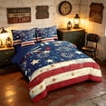 thumbnail image 2 of Manfei Vintage Firework Twin Bedding, Patriotic Star Stripes Bedding Comforter Set, Red White Blue, Navy Reversible 7 Pieces, 2 of 6