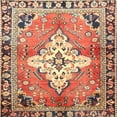 thumbnail image 1 of Ahgly Company Indoor Square Traditional Brown Red Medallion Area Rugs, 8' Square, 1 of 6
