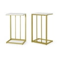 thumbnail image 2 of GDF Studio Lalia Modern Glam C Side Table, Set of 2, White and Champagne Gold, 2 of 9
