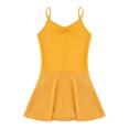 thumbnail image 2 of YONGHS Kids Girls Ballet Dance Dress Ballerina Camisole Leotard Dancewear Yellow 5-6, 2 of 7