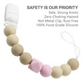 thumbnail image 2 of Tyry.Hu Pacifier Clip Baby Girls Binky Holder Paci Clip Silicone Bead Teething Relief Teether Toy Set of 2 (Pink, Beige), 2 of 7