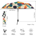 thumbnail image 3 of FORMRS Travel Umbrella Folding Auto Open Close Windproof Rain UV Protection, Green Geometric, 3 of 8