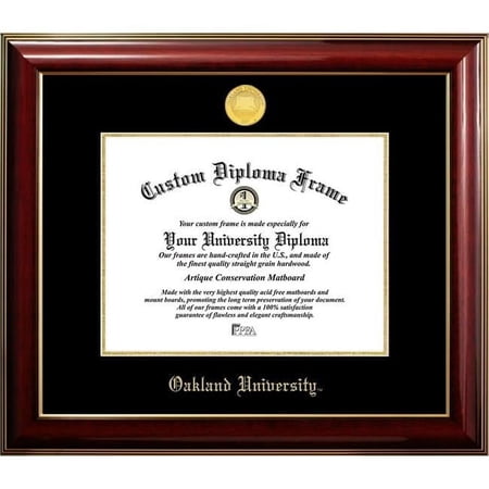 Campus Images MI984CMGTGED-1185 11 x 8.5 in. Oakland University Diploma Frame, Classic Mahogany