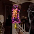 thumbnail image 2 of DAKIMOE Halloween Decoration Outdoor Witches Crashing Into Tree with Colorful LED Lights Crashed Witch Props Halloween Hanging Decorations for Indoor House Outdoor Yard Patio Decor 44''x33'' Orange, 2 of 6