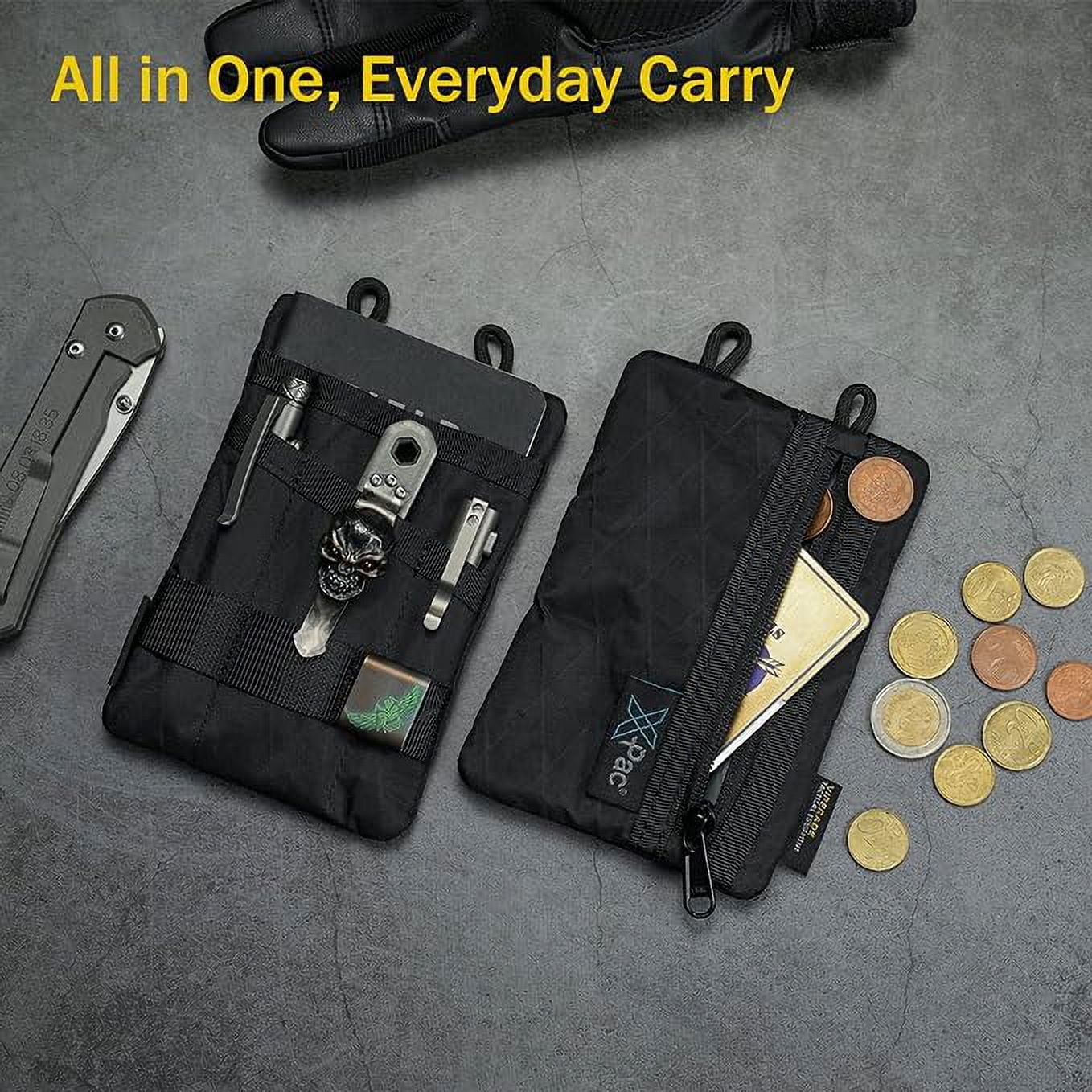 VIPERADE VE1 X-Pac Pocket Organizer, EDC Pouch for Men, EDC Pocket Organizer Storage EDC Gears, Best EDC Organizer to Hold Your Flashlight/Pocket Knife, Tactical Pen, Notebook (X-pac-Black)