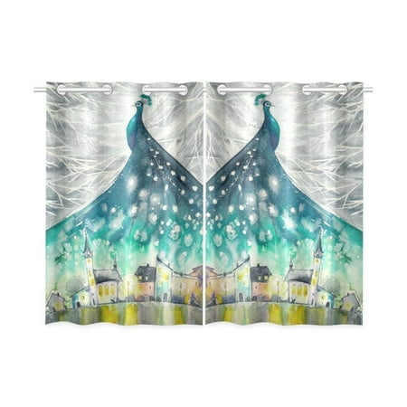 Cadecor Watercolors Abstract Window Kitchen Curtain Beautiful