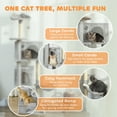 thumbnail image 4 of PawHut 63 Inch Cat Tree with Sisal Scratching Posts, Condos, Light Grey, 4 of 10