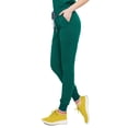 thumbnail image 2 of Mediclo Women's Medical Scrub Pants - Catalina 7 Pockets Elastic Drawstring Waist Eco Friendly Sustainable FYSEL Fabric Tapered Leg Jogger Workwear Hunter Green FB2060RHGR08 L, 2 of 7