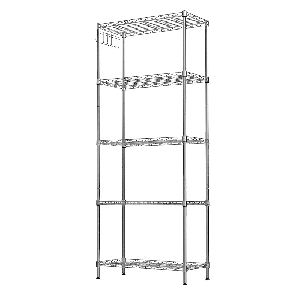 Ktaxon 60"x22"x12" Heavy Duty 5-Tier Wire Shelving Rack Adjustable Shelf Storage Silver