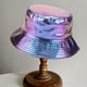 thumbnail image 4 of Sombrero de pescador unisex Skymirror, impermeable, holográfico, ajustable, de piel sintética, con parte superior plana, para uso diario., 4 of 7