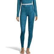 Hanes Womens 4-Way Stretch Thermal Pant, S, Teal Combo