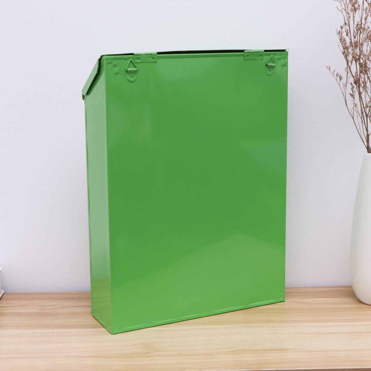 HONITANO 1Pcs Green Iron Rectangular Vintage Mailbox with Lock for Home Decoration 11.8x8.7x2.8in