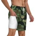 thumbnail image 2 of Kdxio Camouflage Shark Print Men'S Swim Trunks With Compression Liner 7 Inch Inseam Quick Dry Swim Shorts, 2 of 7