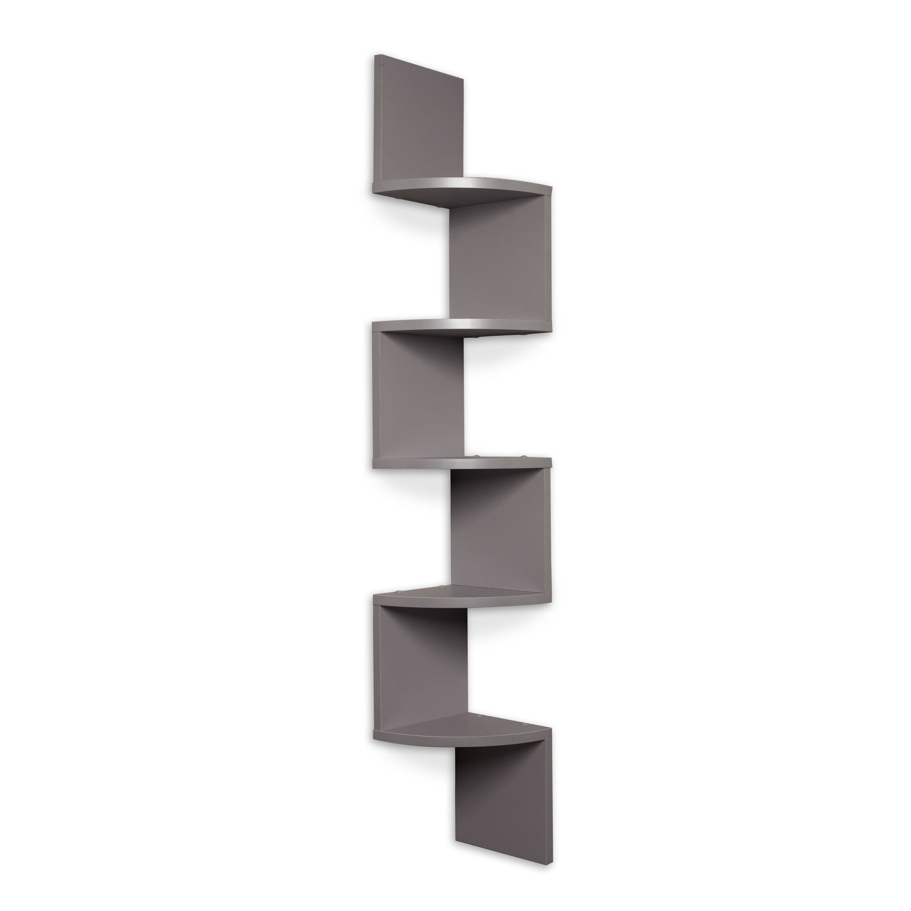 Danya B. Grey Laminate Large Corner Wall Mount Shelf