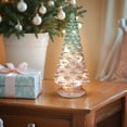 thumbnail image 3 of Old World Christmas Glass Battery-Operated Frosted Christmas Tree, Pink, 14in, 3 of 4