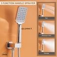 thumbnail image 2 of Boyel Living 12 inches Shower System Ceiling Mount 3-Functions Square Shower Faucet Set with Handheld Shower,Chrome, 2 of 10