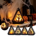 thumbnail image 2 of zhonghuaying 1 Pack Triangular Hollow Cutout Halloween LED Night Light, 4 Assorted Themed Pattern Hanging Decor Lamp for Indoor Halloween Party Decorations & Fall Home Tabletop Ornament B, 2 of 7