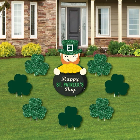 Big Dot of Happiness St. Patrick's Day - Yard Sign & Outdoor Lawn Decorations - Saint Paddy's Day Party Yard Signs - Set of 8