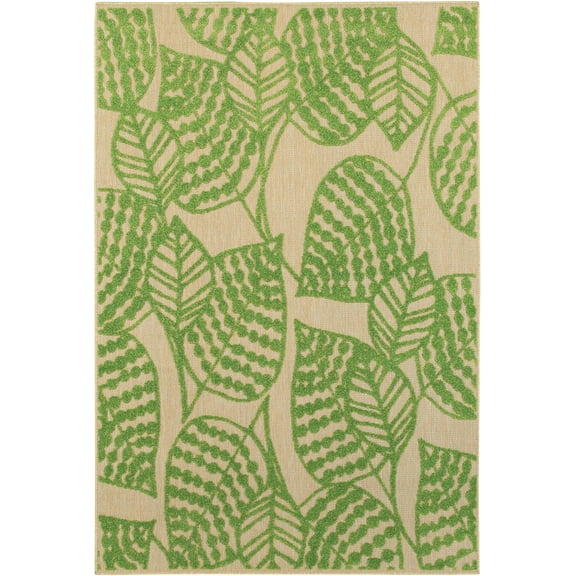 Moretti Loyalty Area Rug 566F9 Outdoor Sand Leaves Vines