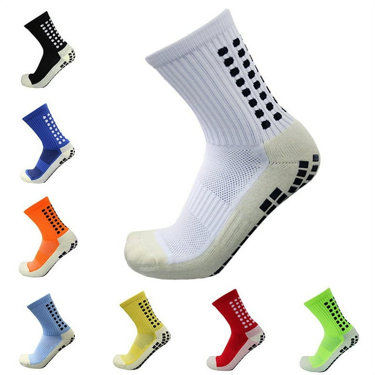 Armscye 4 Pairs Anti Slip Soccer Socks, Grip Socks Soccer, Soccer Non Slip Socks with Grip Pads, Non Slip Grip Pads for Football Basketball Sports