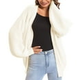thumbnail image 1 of Cárdigan de Punto Grueso para Mujer, Larga, Cuello en V, Botones, con Bolsillo, para Otoño e Invierno L, 1 of 9