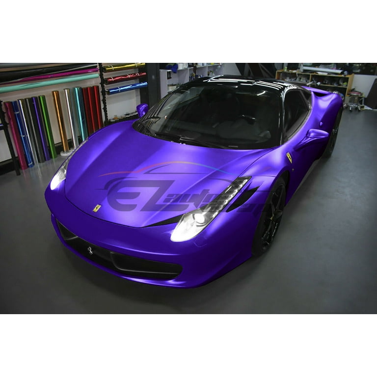 EZAUTOWRAP Brushed Aluminum Royal Purple Car Vinyl Wrap Vehicle Sticker  Decal Film Sheet With Air Release Technology Peel And Stick