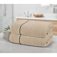 thumbnail image 3 of GLAMBURG 100% Premium Cotton 2 Pack Oversized Bath Towel Set 28x55 inches, Large Bath Towels, Ultra Absorbant Compact Quickdry & Lightweight Towel, Ideal for Gym Travel Camp Pool - Tan, 3 of 6