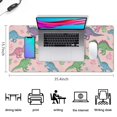 thumbnail image 5 of Long Mouse Pads for Desk,Pink Cartoon Dinosaurs Leaves Pattern Desk Mats on Top Of Desks, Desk Mouse Pad Extra Large with 3mm Non-Slip Base and Stitched Edge for Gaming,Office,Work,Home 35.4"x15.7", 5 of 6