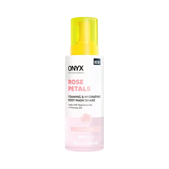 ONYX Professional Foaming & Hydrating Body Wash Shake, Rose Petals, 16.2 fl oz