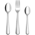 thumbnail image 1 of 36-piece Forks and Spoons Set, Stainless Steel Silverware Flatware Set for Home, Kitchen or Restaurant - Mirror Polished, Dishwasher Safe, 1 of 5