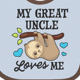 thumbnail image 4 of Inktastic My Great Uncle Loves Me with Sloth and Hearts Boys or Girls Baby Bib, 4 of 4