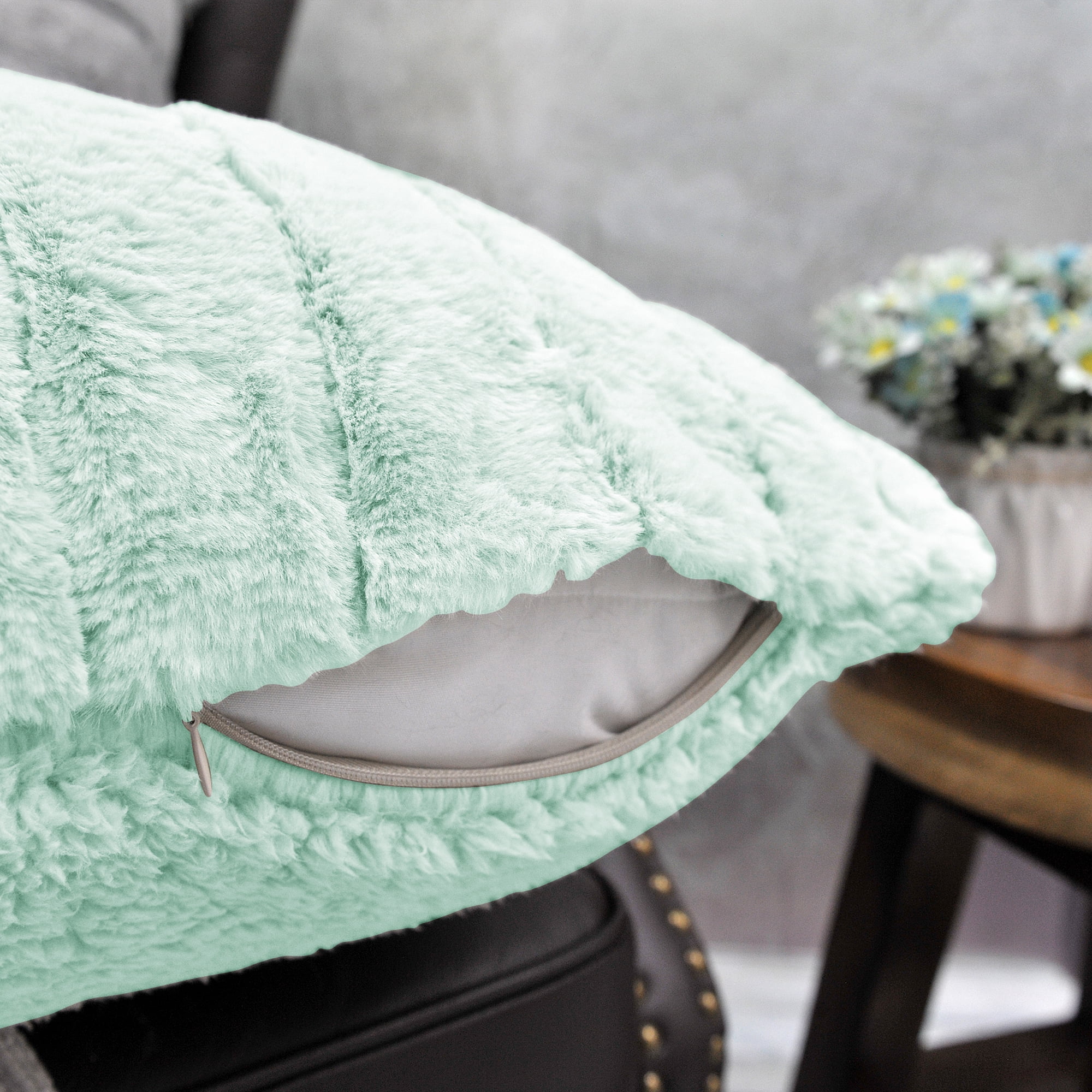 Home Soft Things Super Soft Decorative Pillow Covers, Set of 4, 20x20 inches, Bleached Aqua