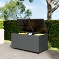 thumbnail image 2 of Outsunny 162 Gallon Rattan Deck Box with Wheels and Waterproof Liner, 2 of 10