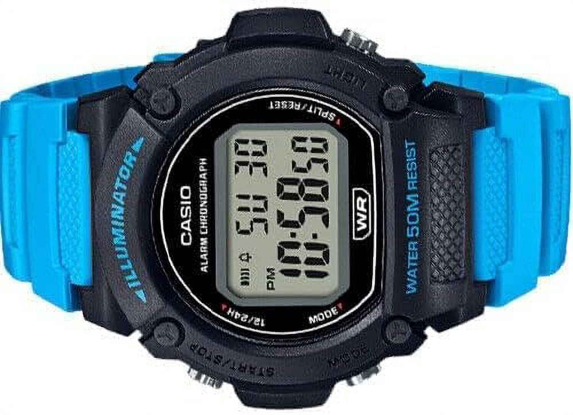 Casio Men's Heavy Duty Digital Watch with Blue Strap W219H-2A2V