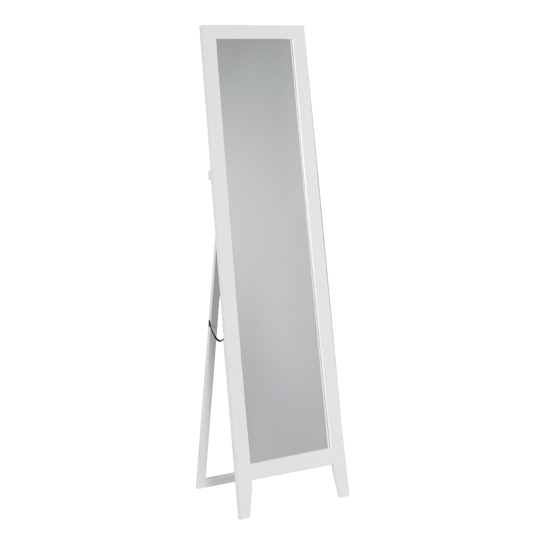 Paloma Free Standing Full Length Floor Mirror, White Wood Frame, 15"W x