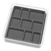 Whitmor 6483-4359-GREY 8" x 9" x 1.5" 9 Section Clear and Grey Stacking Jewelry Tray
