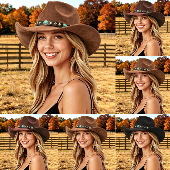 Felt Cowboy Hat Cattleman Pinch Front Shapeable Wide Brim Western Hat for Men Women