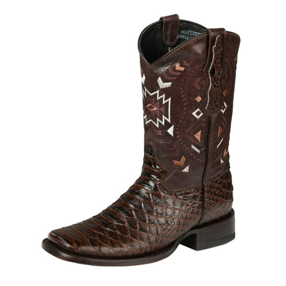 El General Men’s Python Imitation Rodeo Boots - Brown 45095