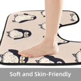 thumbnail image 4 of PhooArto Toilet Lid Cover and U-Shaped Toilet Floor Mat Set of 2 Pieces, Cartoon Penguin Pattern Toilet Mat Set, Machine Washable Seat Covers Non-Slip Absorbent Rugs, 4 of 6