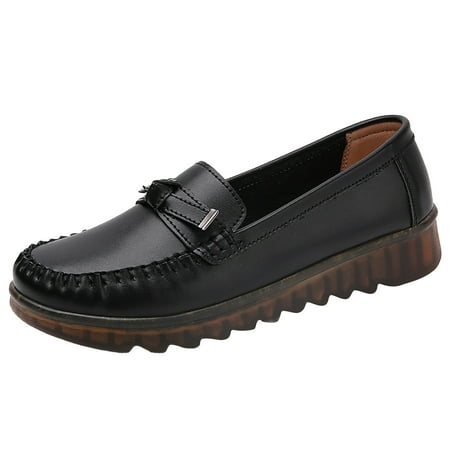 

Youmylove Women Comfort Walking Flat Loafer Slip On Leather Loafer Comfortable Flat Shoes Outdoor Driving Shoes Daily Walk Footwear
