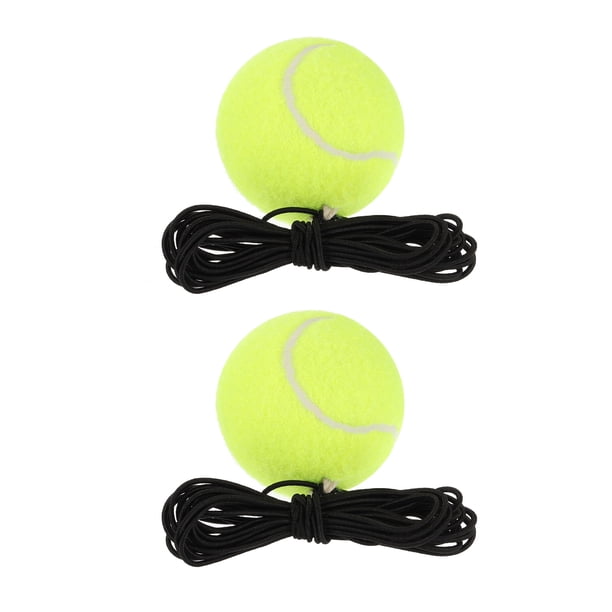Uxcell Pelota de Tenis de Entrenamiento con Cuerda Herramienta de Entrenamiento de Tenis en Solitario, Amarillo 2Pcs