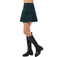 thumbnail image 3 of MixMatchy Women's High Waisted Pleated Plain A-line Tennis Mini Skirt with Back Zipper, 3 of 5