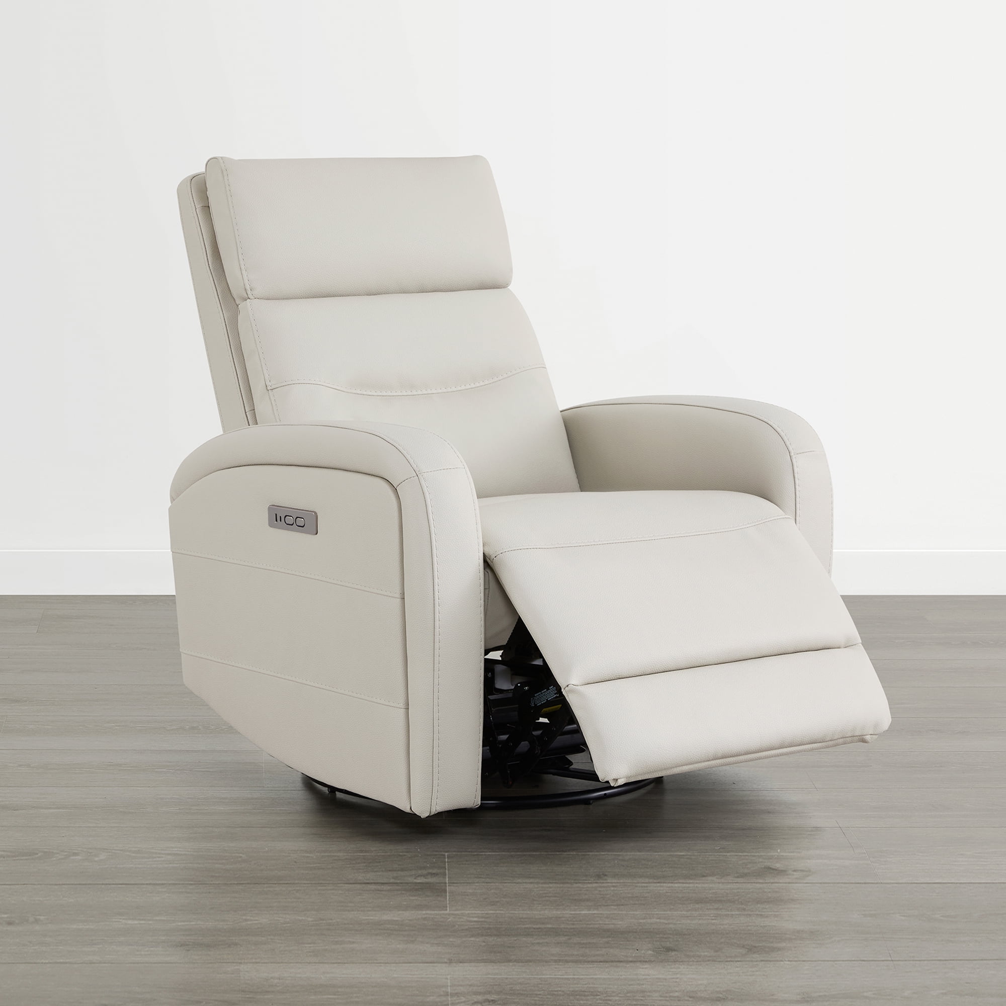 Spruce & SpringPower Swivel Glider Recliner with USB Charging for Home Theater, Cream