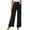 Black, variant on Women's Fashion Wide Leg Lounge Pants with Pockets Lightweight High Waisted Adjustable Tie Knot Loose Business Work Trousers(Sky Blue,S)