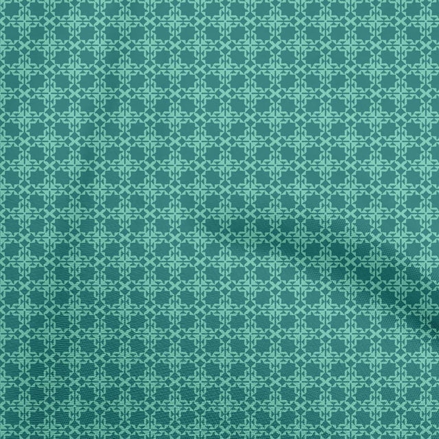 oneOone Velvet Turquoise Green Fabric Geometric Fabric For Sewing Printed Craft Fabric By The Yard 58 Inch Wide