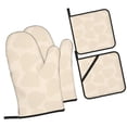 thumbnail image 3 of PUREYAH Oven Mitts And Pot Holders Sets, Kitchen Cream Teddy Bear Oven Gloves Hot Pads Heat Resistant 4 Pieces, 3 of 6